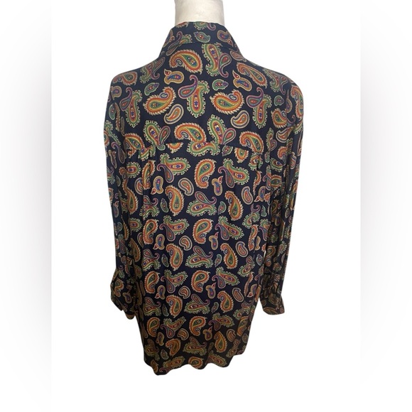 Vintage Liz Claiborne Lizsport Women’s M Paisley Button Down Shirt Old Money - Picture 5 of 8